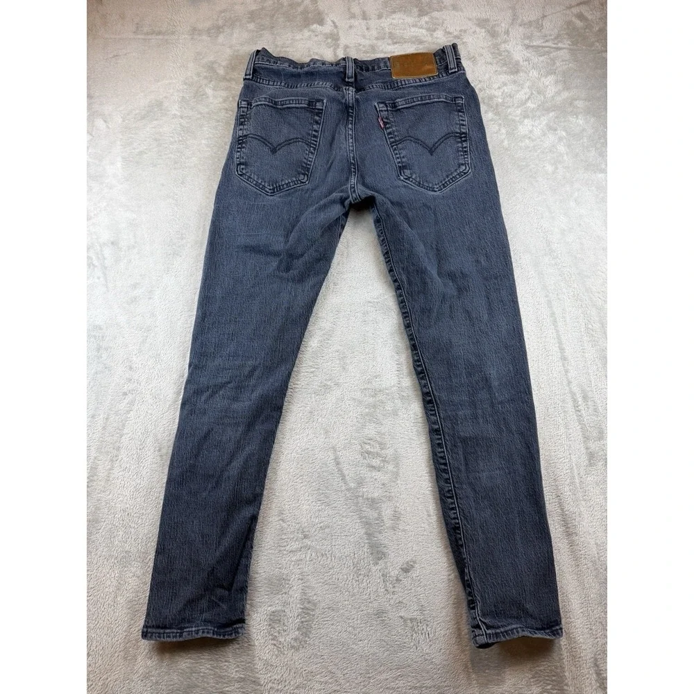 Levis Premium 513 Jeans Mens 31x30 Blue Slim Fit Straight Stretch Dark Wash BigE